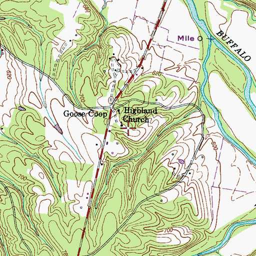 Topographic Map of Little Hope Cemetery, TN