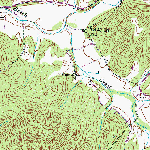 Topographic Map of Methodist Camp Ground Cemetery, TN