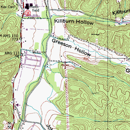 Topographic Map of Morrow Cemetery, TN