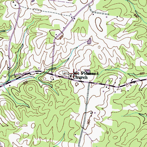 Topographic Map of Mount Pleasant Cemetery, TN