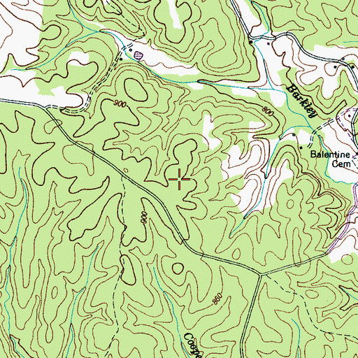 Topographic Map of Old Chestnut Grove Cemetery, TN
