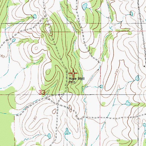 Topographic Map of Hope Well Cemetery, AL