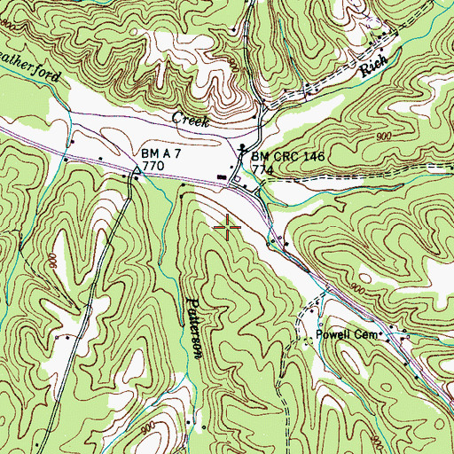 Topographic Map of Old Dodd Cemetery, TN