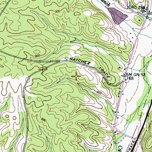 Topographic Map of Old Hayes Cemetery, TN