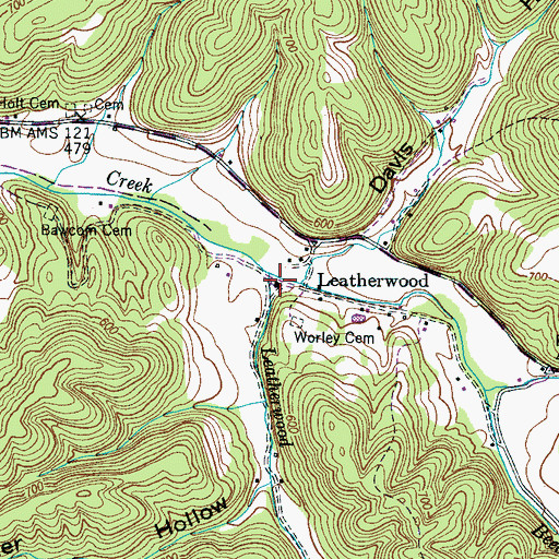 Topographic Map of Old Union Church, TN