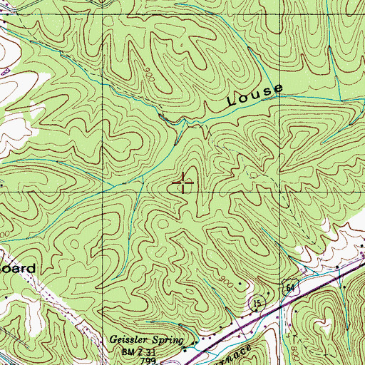 Topographic Map of Perigo Mine, TN