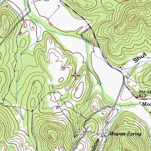 Topographic Map of Primitive Baptist Cemetery, TN