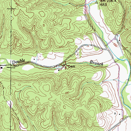 Topographic Map of Shiloh Cemetery, TN