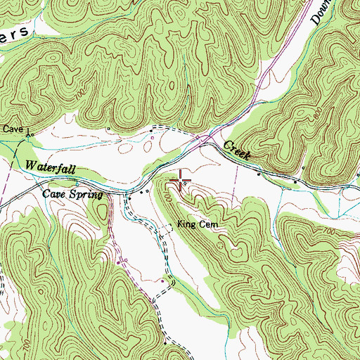 Topographic Map of Sims Cemetery, TN