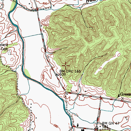 Topographic Map of Sinclair Cemetery, TN