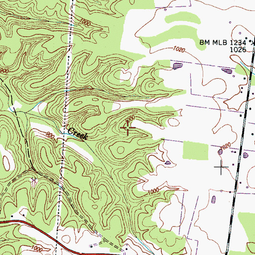 Topographic Map of Staggs Cemetery, TN