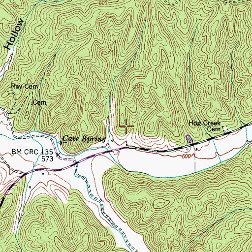 Topographic Map of Talley Cemetery, TN