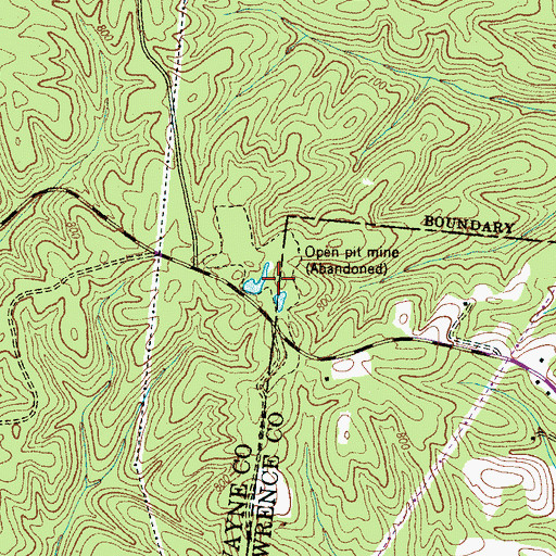 Topographic Map of Van Leer Mine, TN