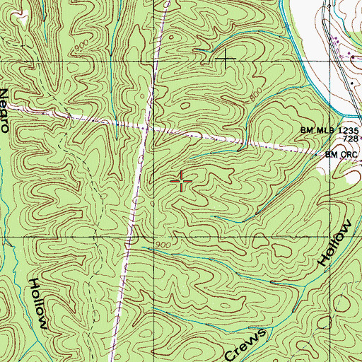 Topographic Map of West Mine, TN