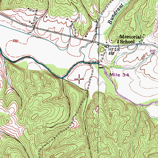 Topographic Map of White Cemetery, TN
