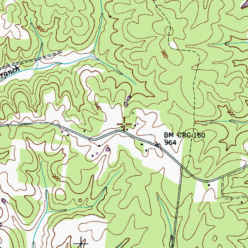 Topographic Map of Wright Cemetery, TN