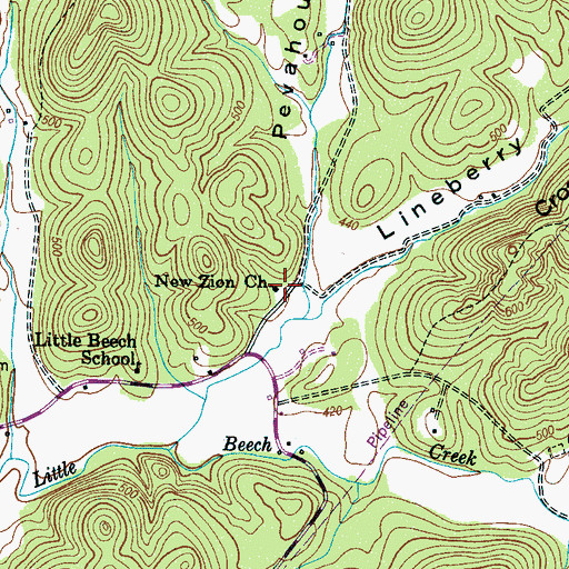 Topographic Map of Zion Cemetery, TN