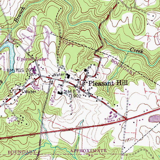 Topographic Map of Pleasant Hill Academy (historical), TN