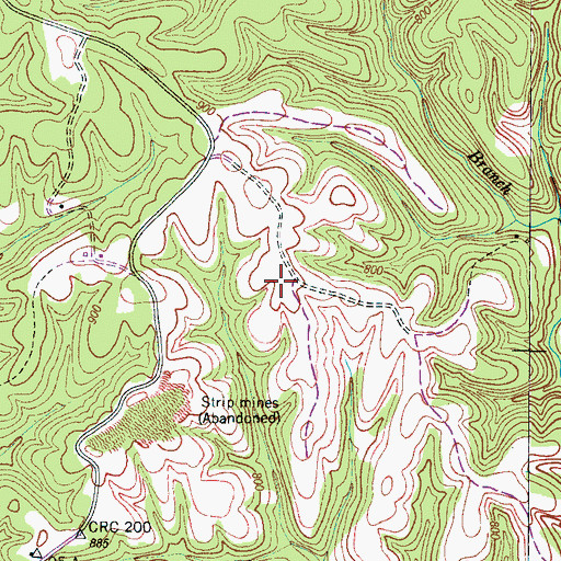 Topographic Map of Burkett Mine, TN