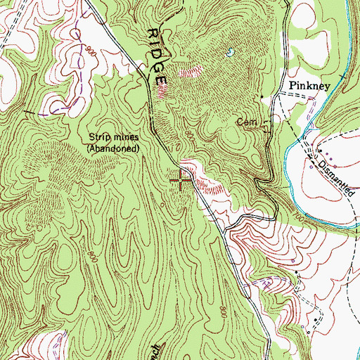 Topographic Map of Hessemer Number Two Mine, TN