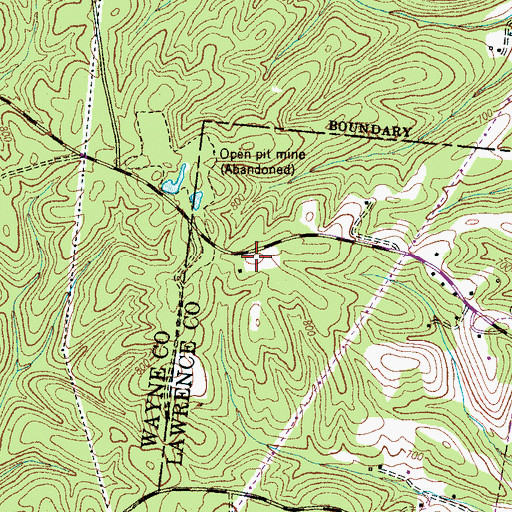 Topographic Map of Seavy-Lull Mine, TN