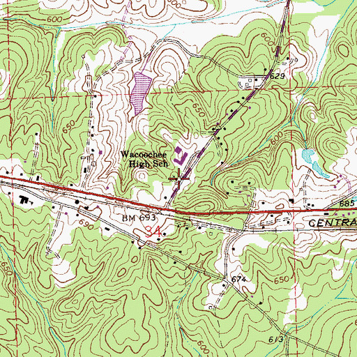 Topographic Map of Salem Church, AL