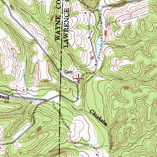 Topographic Map of Canaan Freewill Baptist Church, TN