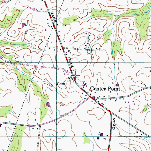 Topographic Map of Center Point Missionary Baptist Church, TN