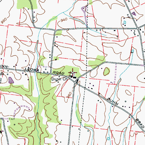 Topographic Map of Dunn Cemetery, TN