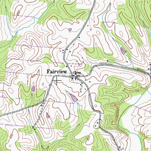 Topographic Map of Fairview Cemetery, TN