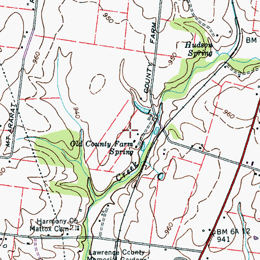 Topographic Map of Lawrence County Farm (historical), TN