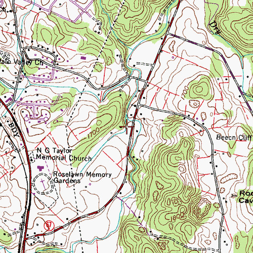 Topographic Map of Andersons Spring, TN