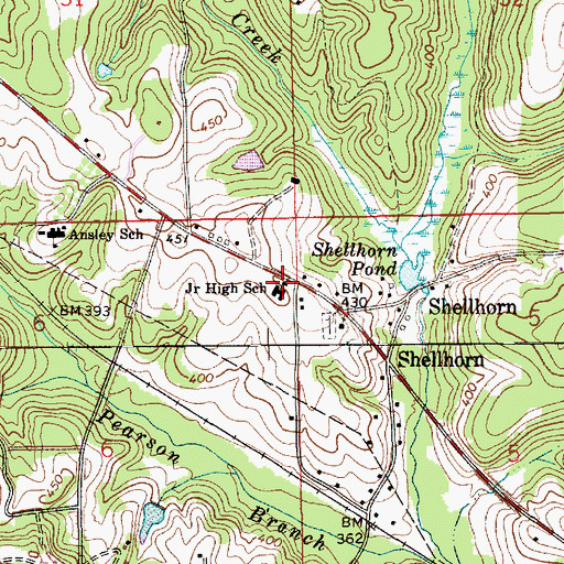 Topographic Map of Shellhorn Junior High School, AL
