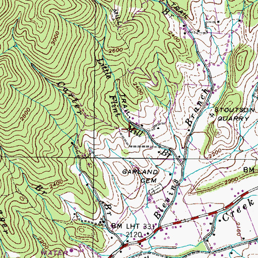 Topographic Map of Hatcher Prospect, TN