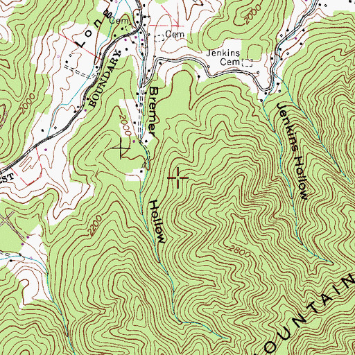 Topographic Map of Jenkins Mine, TN