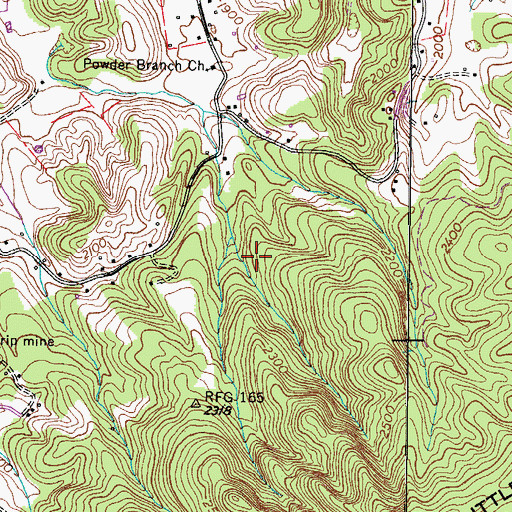 Topographic Map of Patton Mine, TN