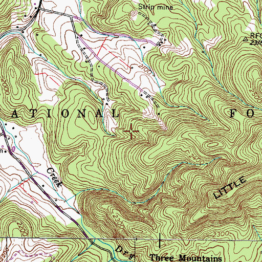 Topographic Map of Treadway Prospect, TN