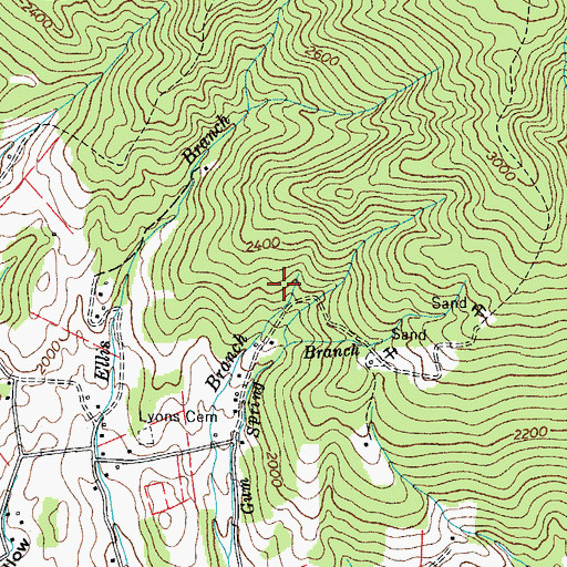 Topographic Map of Turkeytown Mine, TN
