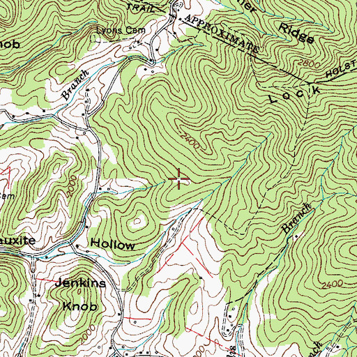 Topographic Map of Watauga Mine, TN
