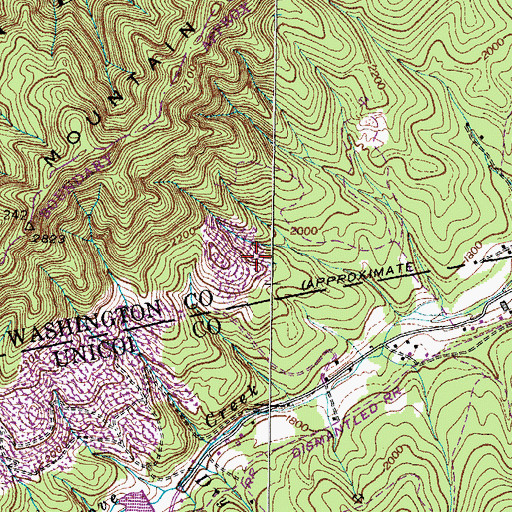 Topographic Map of Casey Hollow Mine, TN