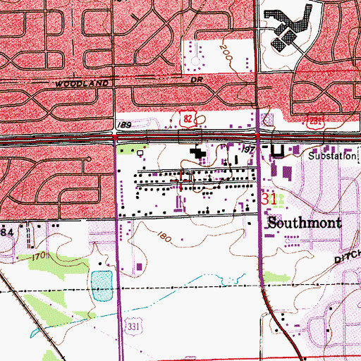 Topographic Map of Arlington, AL
