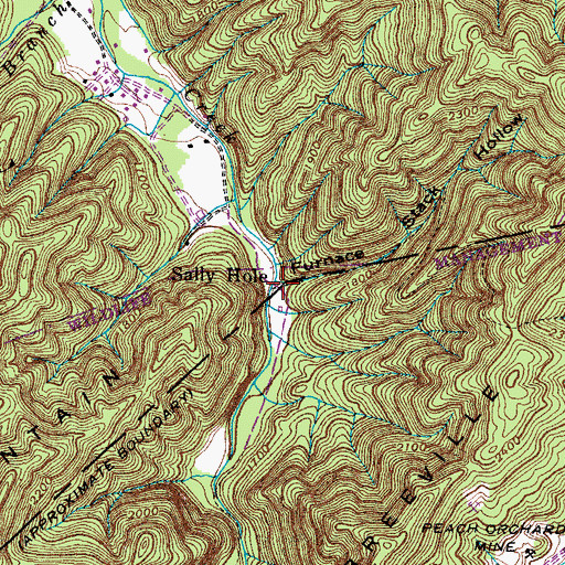 Topographic Map of Clark Creek Furnace (historical), TN