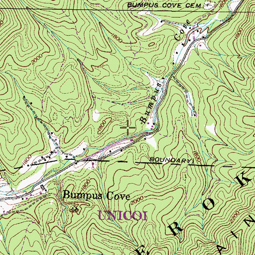 Topographic Map of Jackson Mine, TN
