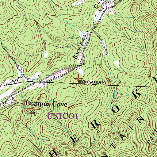 Topographic Map of Klondike Mine, TN