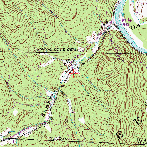 Topographic Map of Number Ten Hollow, TN