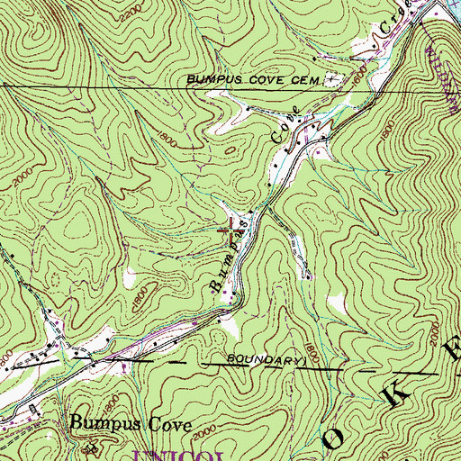 Topographic Map of Peedee Hollow, TN