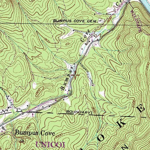 Topographic Map of Polly Hollow Mine, TN