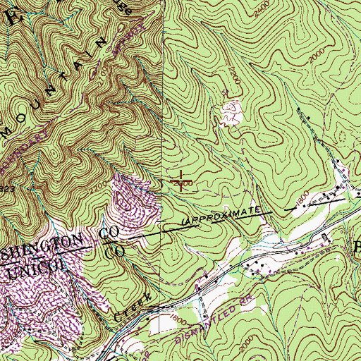 Topographic Map of Rock Quarry Hollow Mine, TN