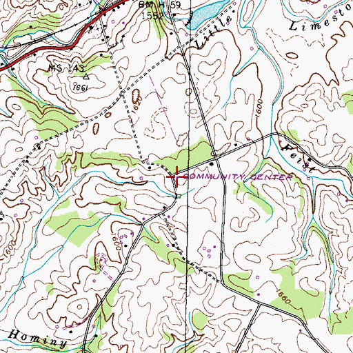 Topographic Map of Telford School (historical), TN
