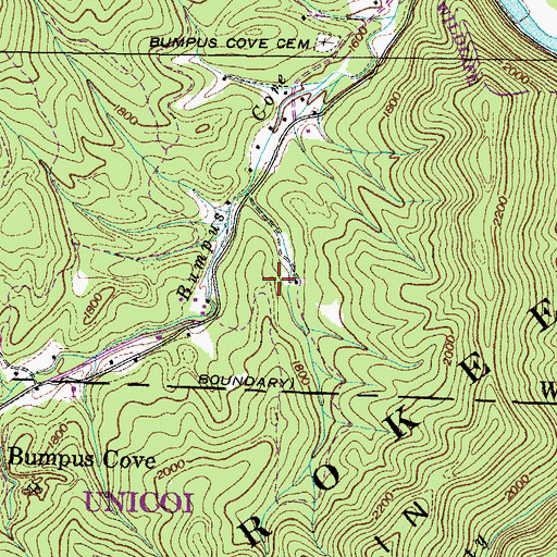 Topographic Map of Tucker Mine, TN